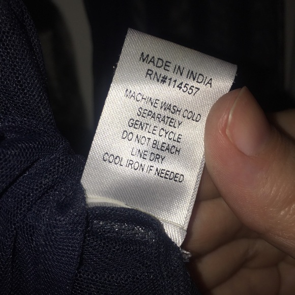 Navy blue Aztec transport 3/4 sleeve house THML size small nylon boho - Picture 7 of 7